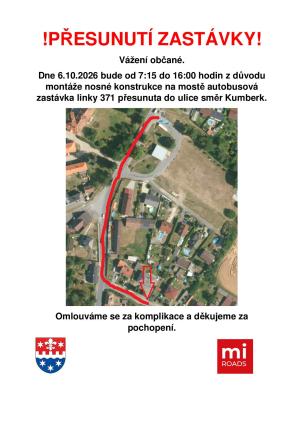Dočasné přesunutí autobusové zastávky